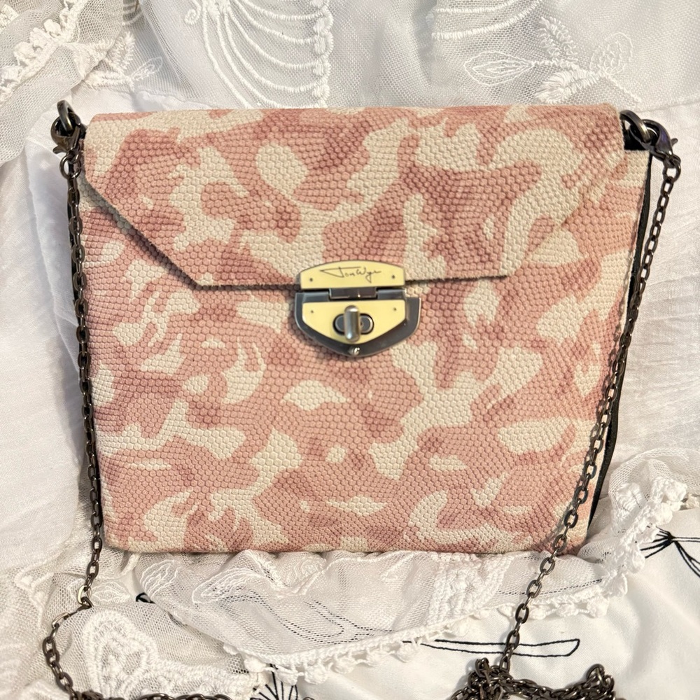 Jon Wye Textured Tall Camo Print Genuine Leather Artisan Handmade Shoulder Bag